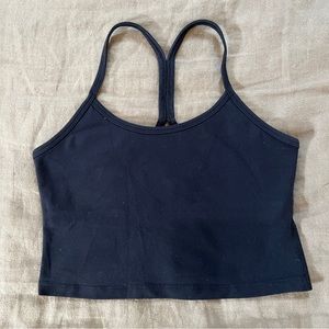 Black Slim Racerback Cropped Tank